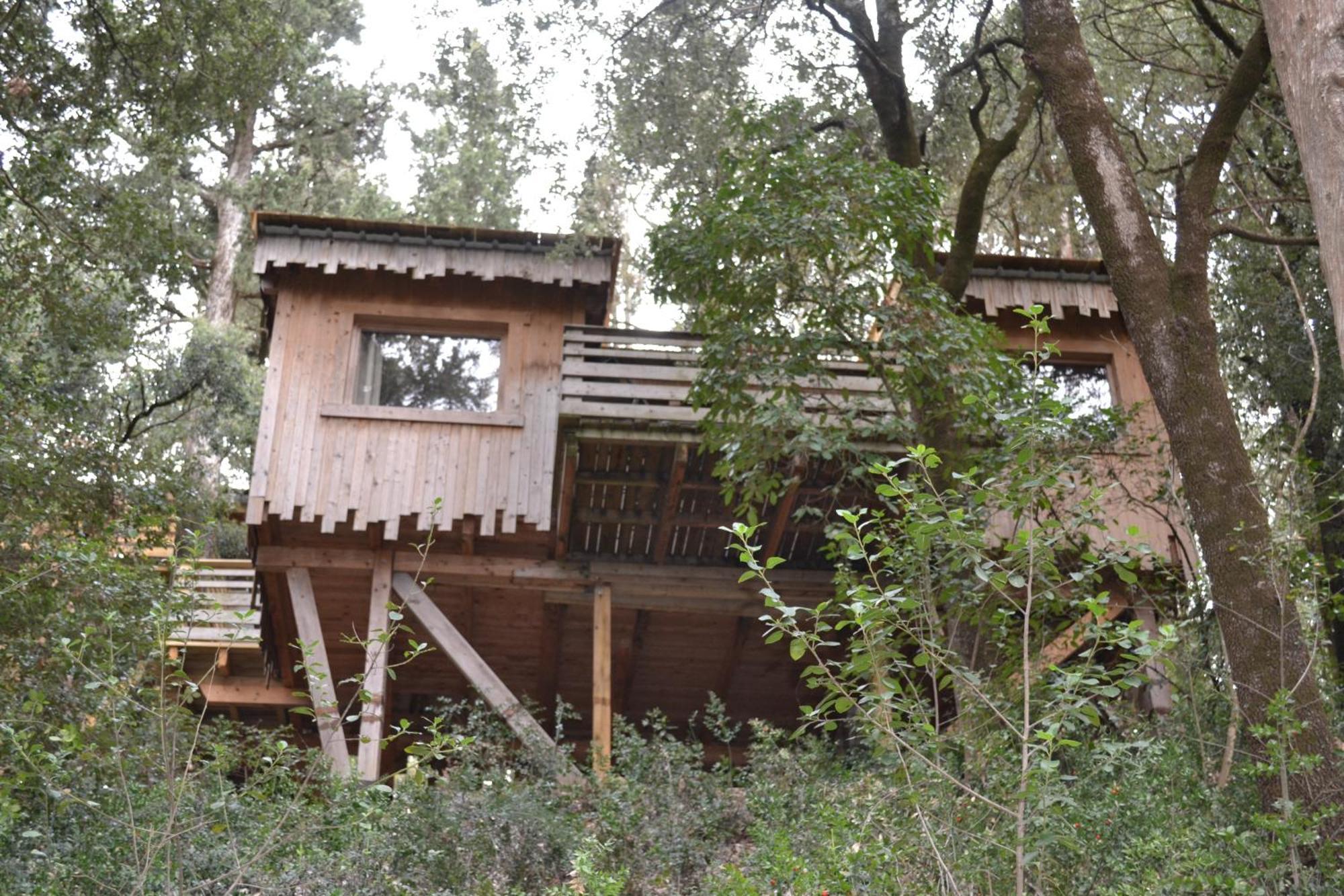 Les Cabanes Dans Les Bois Logis Hotel Villedubert Bagian luar foto